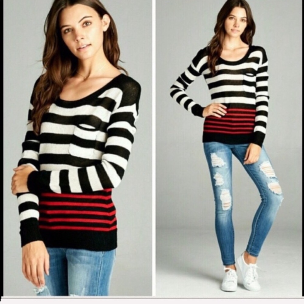 Junior Cozy Block Colored Long Sleeve Sweater - Picture 2 of 3